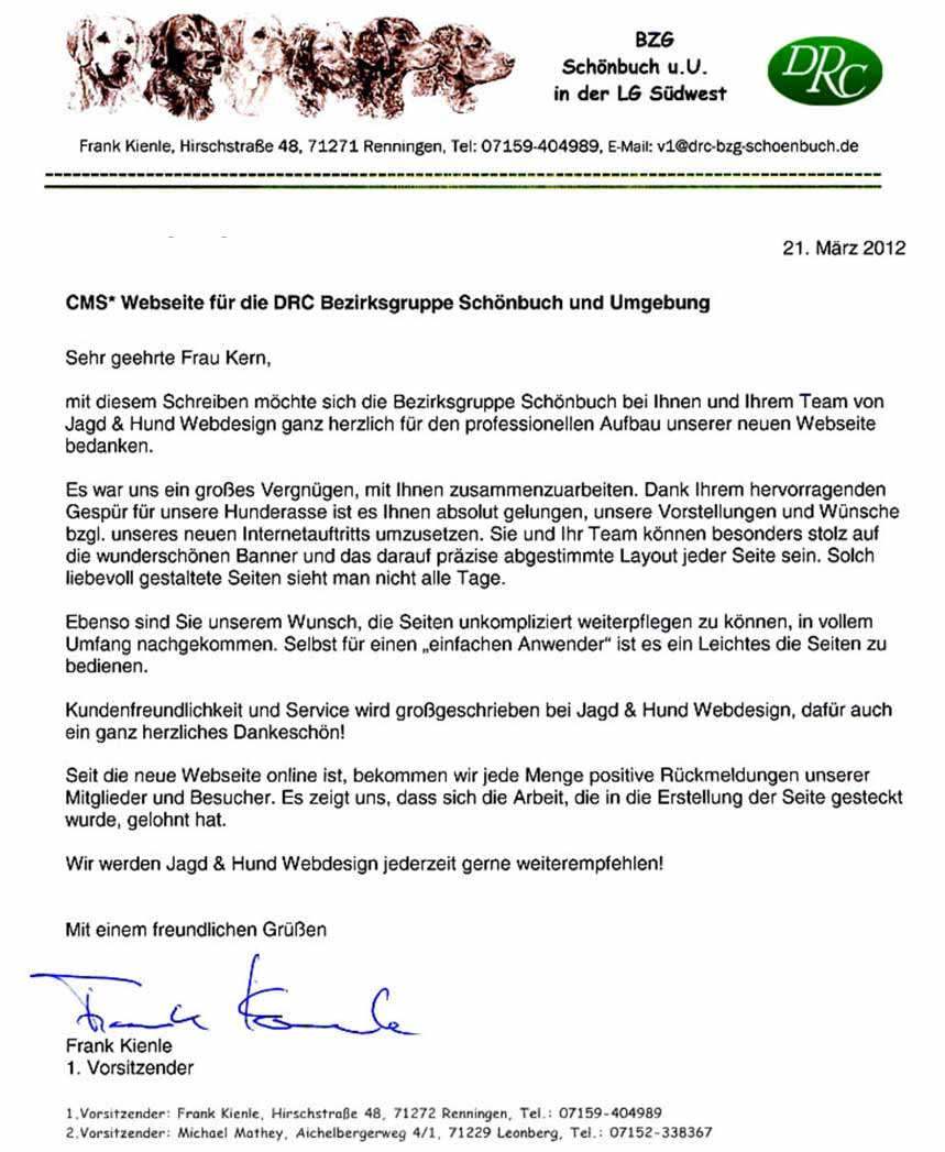 DRC Schoenbuch referenzschreiben