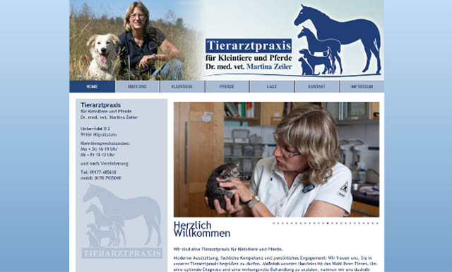 Responsive CMS website for a veterinary practice