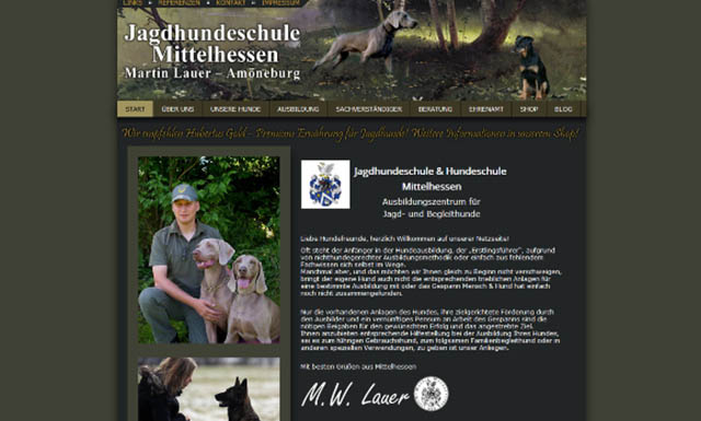 Responsive CMS website for a dog school