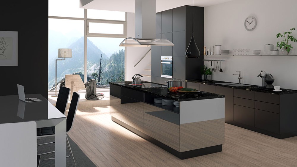 3d rendering kitchen window