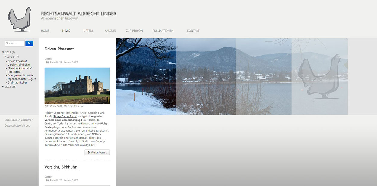 CMS Webseite Anwaltskanzlei Linder