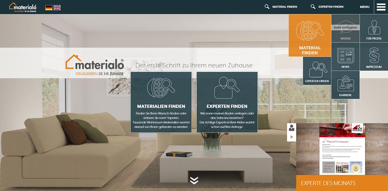 CMS Webseite materialo